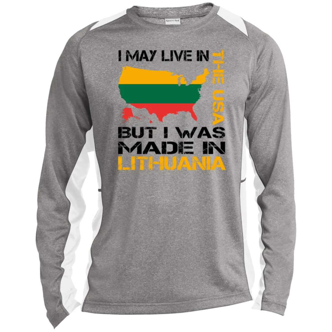 Made in Lithuania - Men's Long Sleeve Colorblock Activewear Performance T