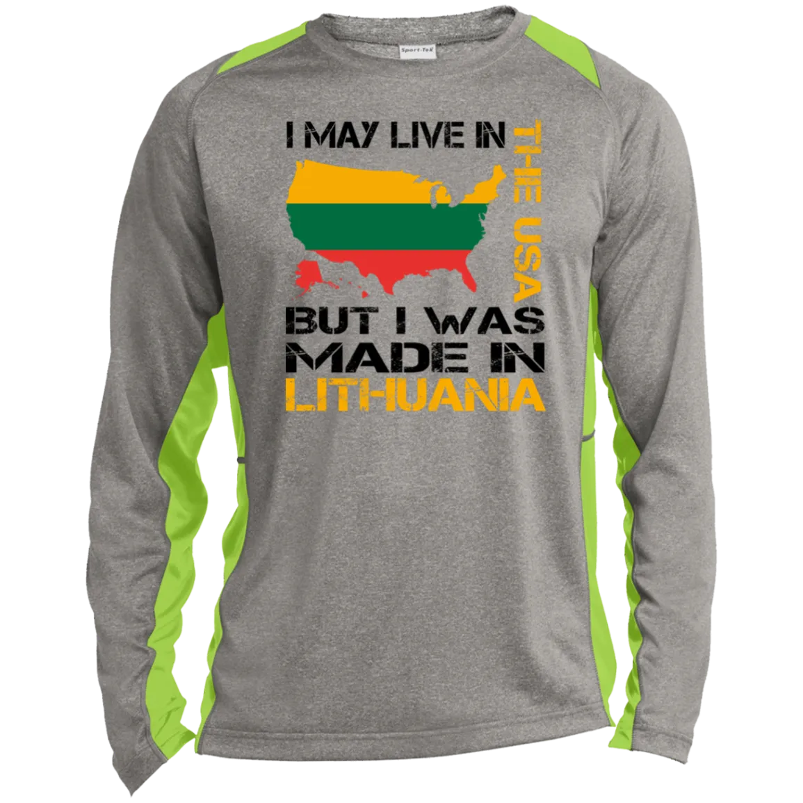 Made in Lithuania - Men's Long Sleeve Colorblock Activewear Performance T