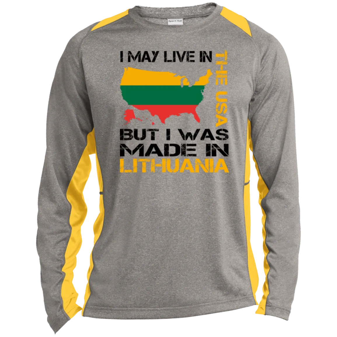Made in Lithuania - Men's Long Sleeve Colorblock Activewear Performance T