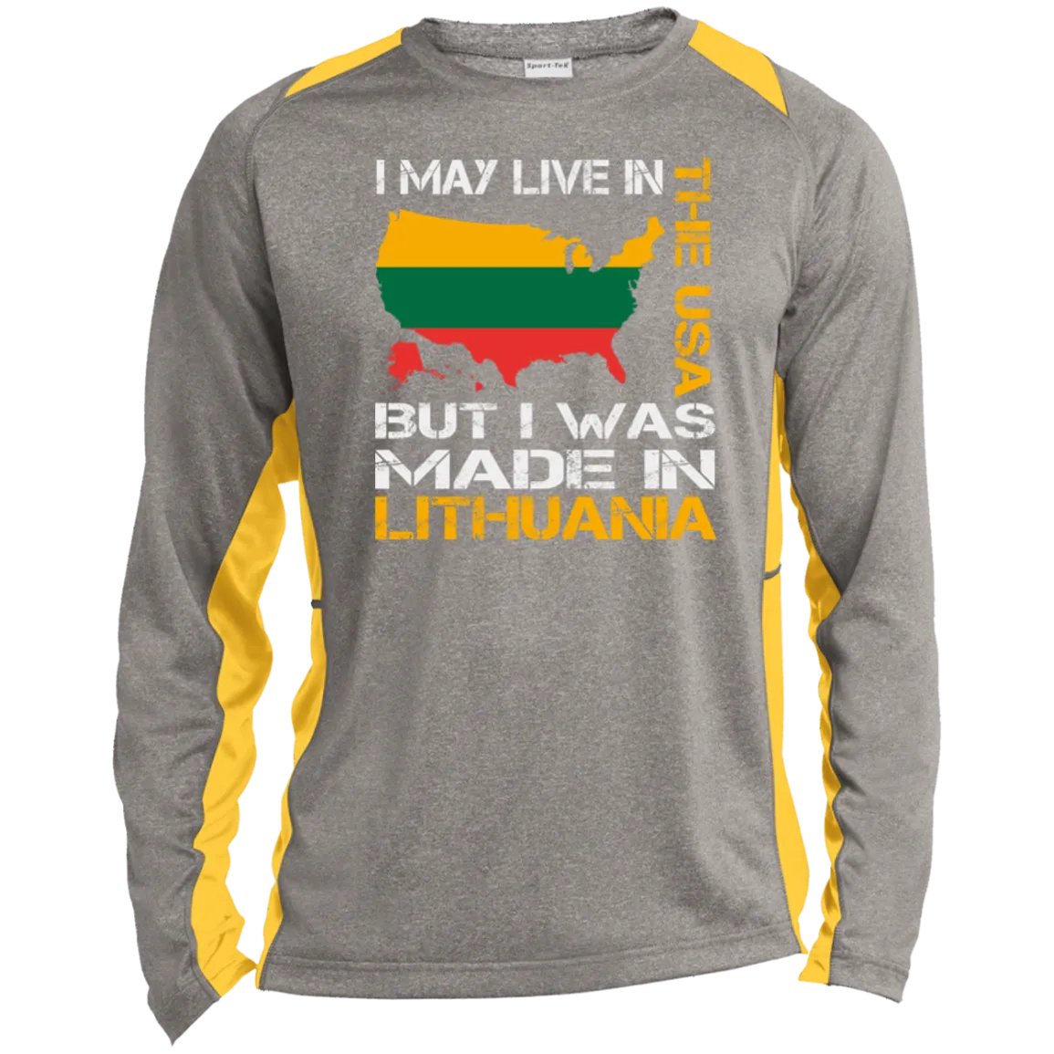 Made in Lithuania - Men's Long Sleeve Colorblock Activewear Performance T