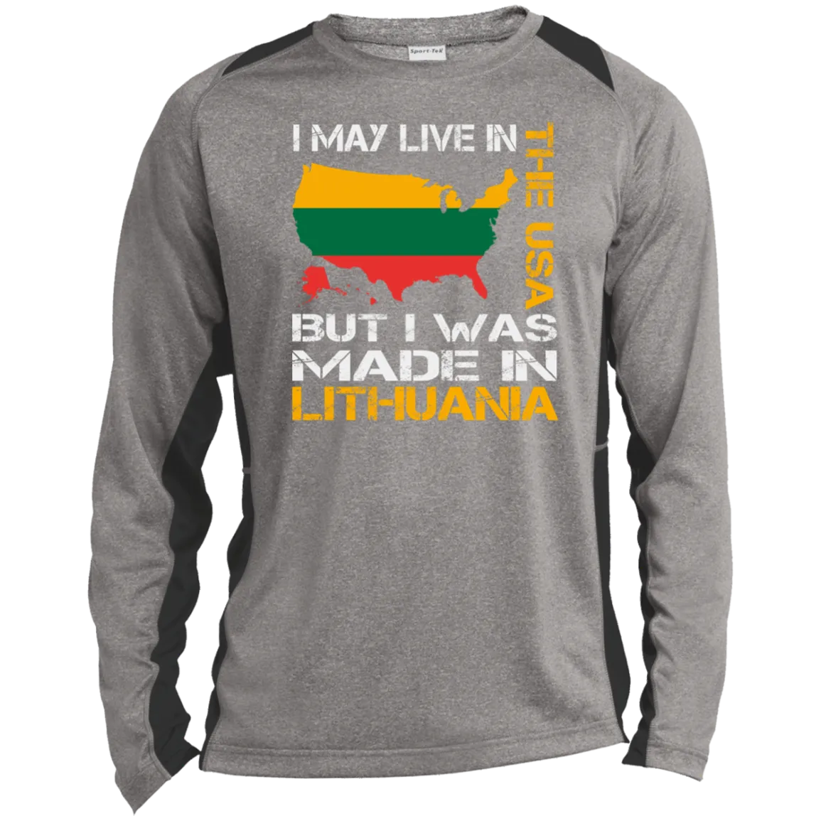 Made in Lithuania - Men's Long Sleeve Colorblock Activewear Performance T