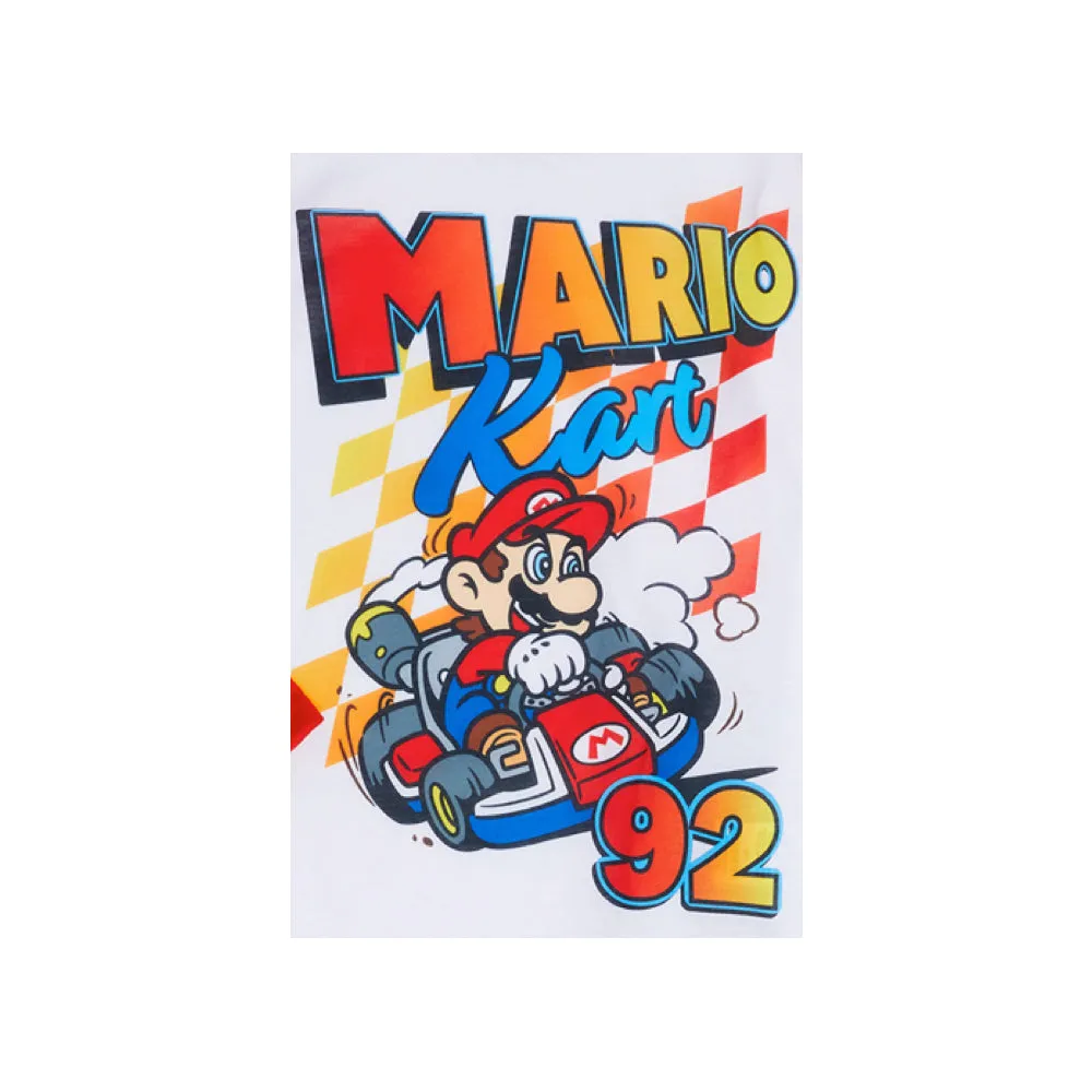 Mario Kart Boys Pajamas Set, Short Sleeve Little Big Kid PJ's, 2-Piece Mario Sleepwear, 4-12