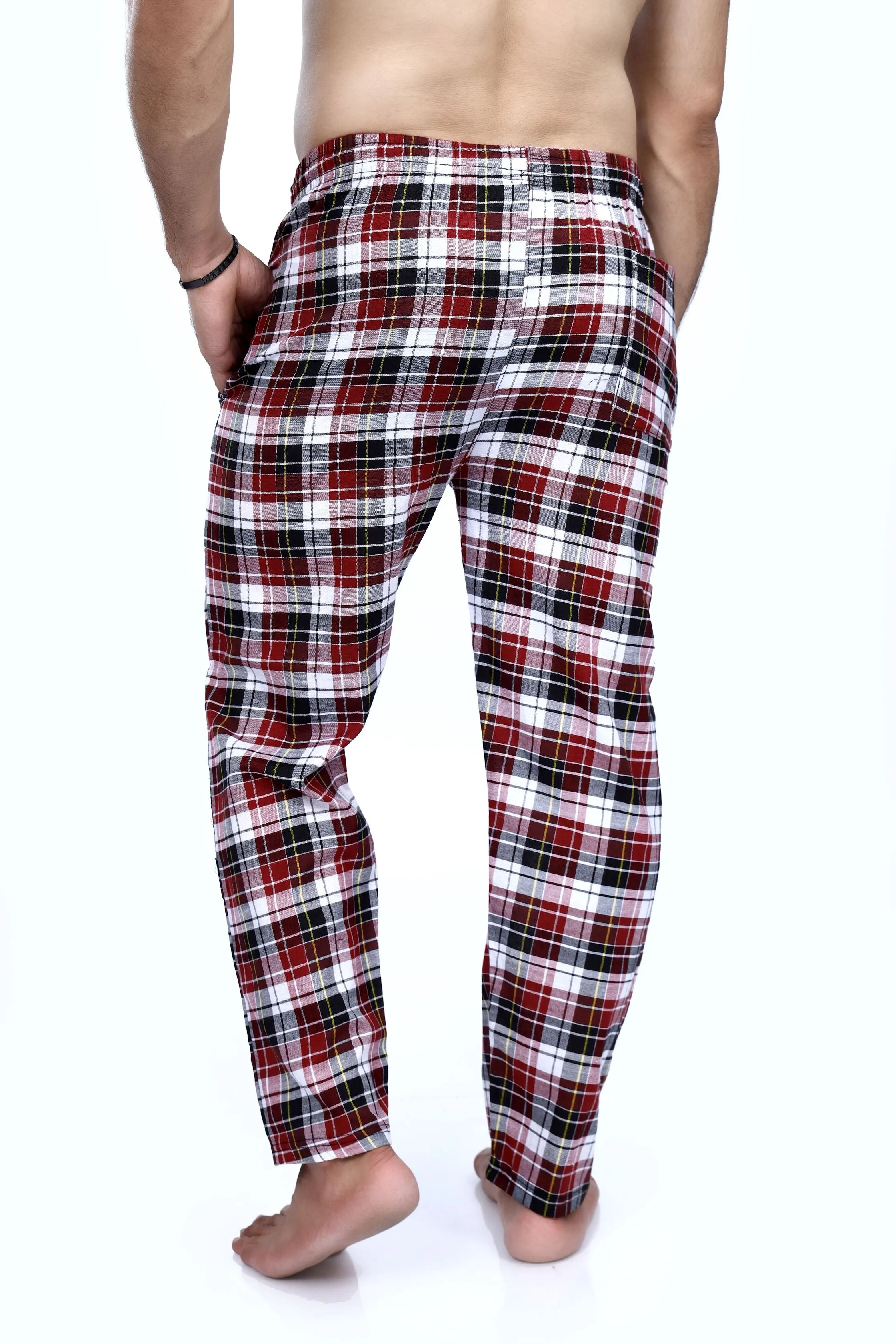 Maroon & Black Check Pajama - Unisex