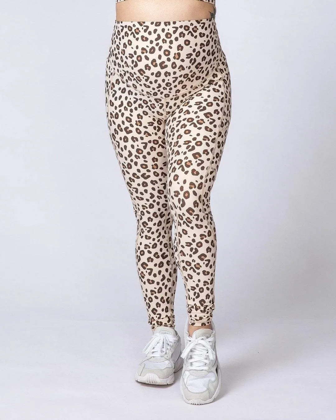 Maternity Superior Squat Pocket Leggings - Cheetah Print