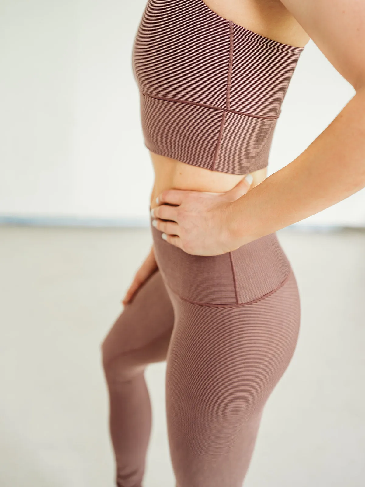 Mauve Microstripe Yoga Pants  *FINAL SALE*