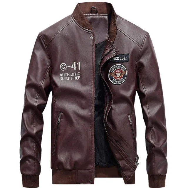 Men Slim Fit  Stand Collar  Coat