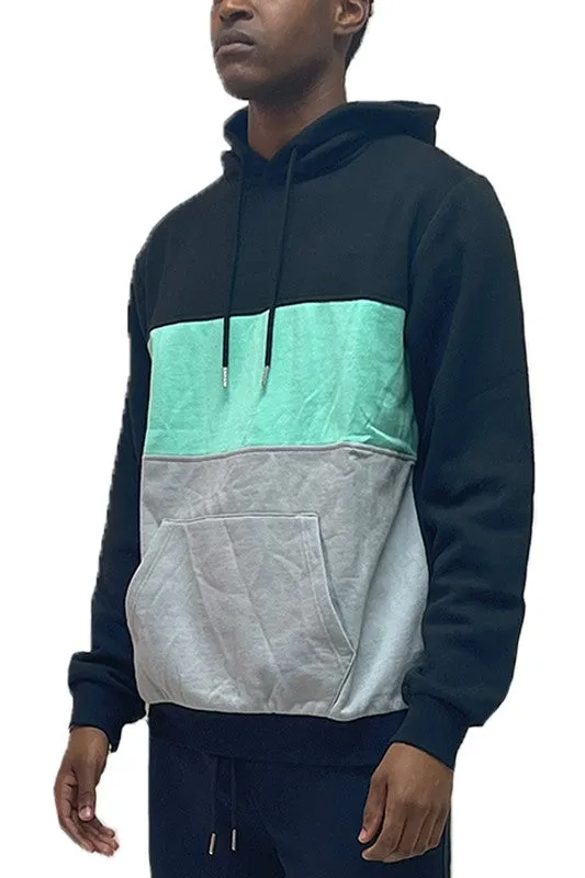 Men's Color Block Pullover Hoodie