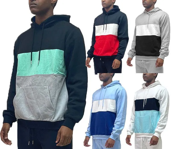 Men's Color Block Pullover Hoodie