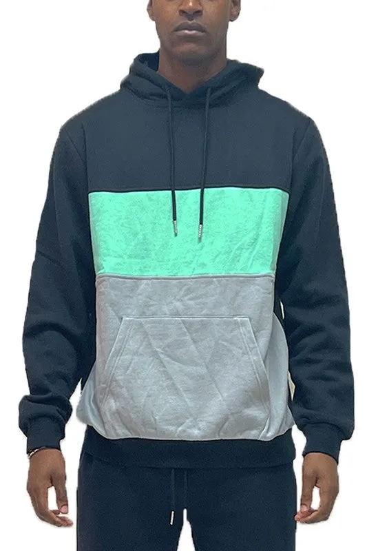 Men's Color Block Pullover Hoodie