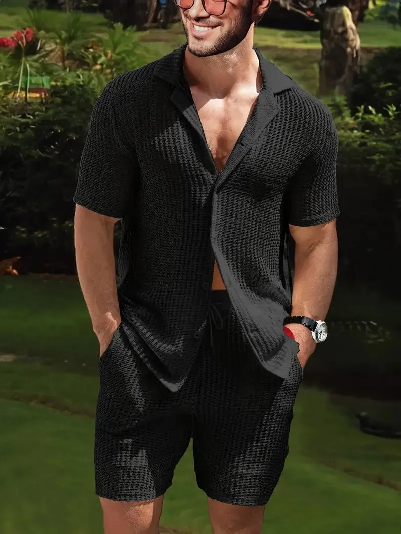 Men's Declan Casual Short-Sleeve T-Shirt and Drawstring Shorts Set