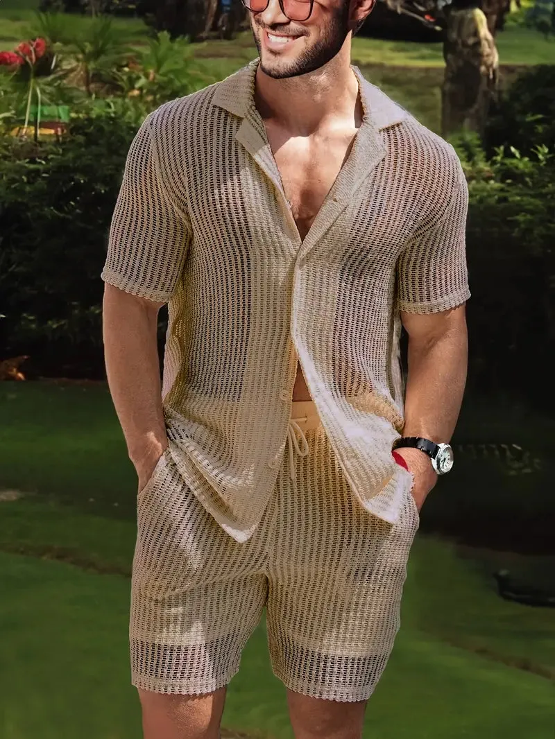 Men's Declan Casual Short-Sleeve T-Shirt and Drawstring Shorts Set