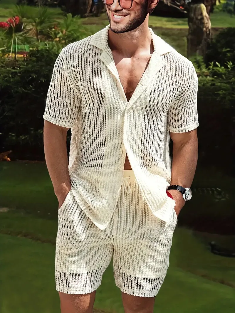 Men's Declan Casual Short-Sleeve T-Shirt and Drawstring Shorts Set
