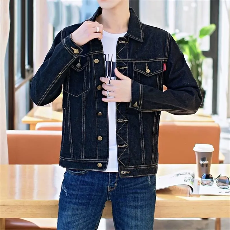 Mens Denim Jacket Trendy Fashion Hip Hop Streetwer Ripped Denim Jacket Men Jeanc Jacket Cowboy Coats