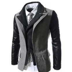 Men's Double Collar Fashion Suit Jacket In 3 Colors