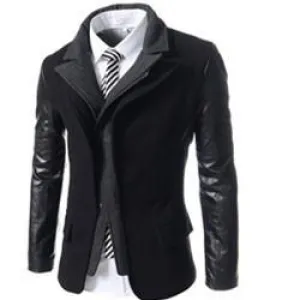 Men's Double Collar Fashion Suit Jacket In 3 Colors