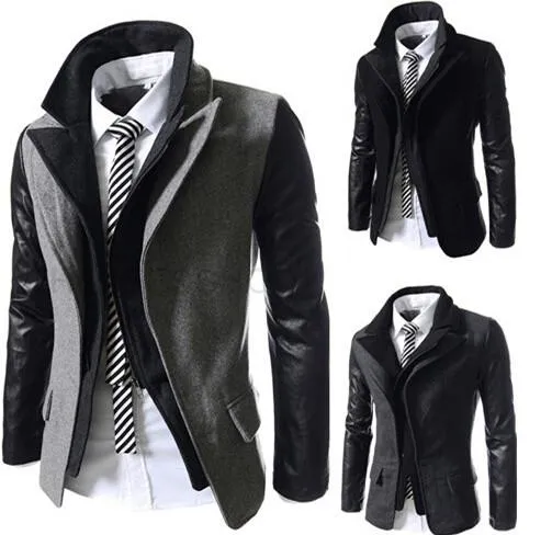 Men's Double Collar Fashion Suit Jacket In 3 Colors