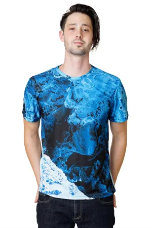 Mens Short Sleeve - Activewear Clothing with Satellite Image- Kamchatka