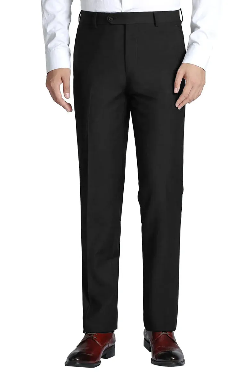 Men's Slim Fit Wool Feel Dress Pants in Black