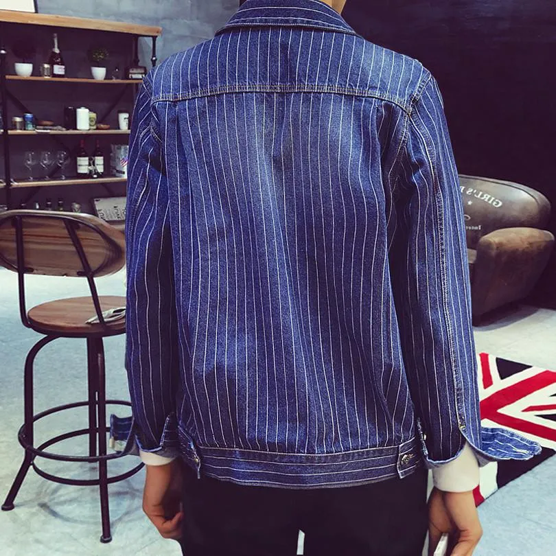 Men's Striped Denim Jacket