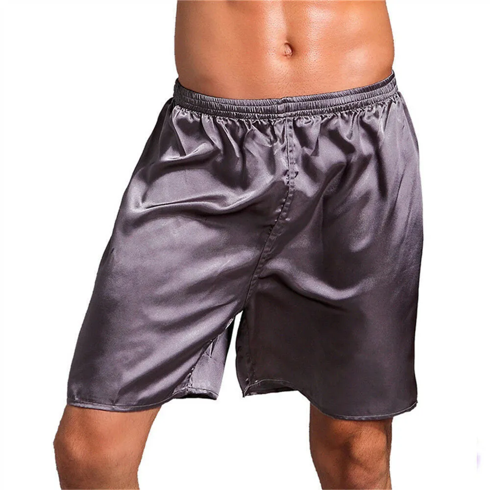 Men's Thin Faux Silk Casual Shorts