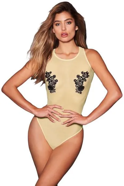 Mesh and Guipure Lace Teddy