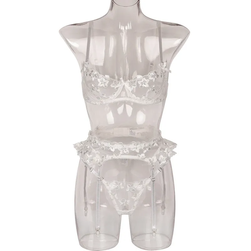 Mesh Flowery Lingerie