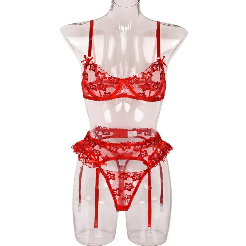 Mesh Flowery Lingerie
