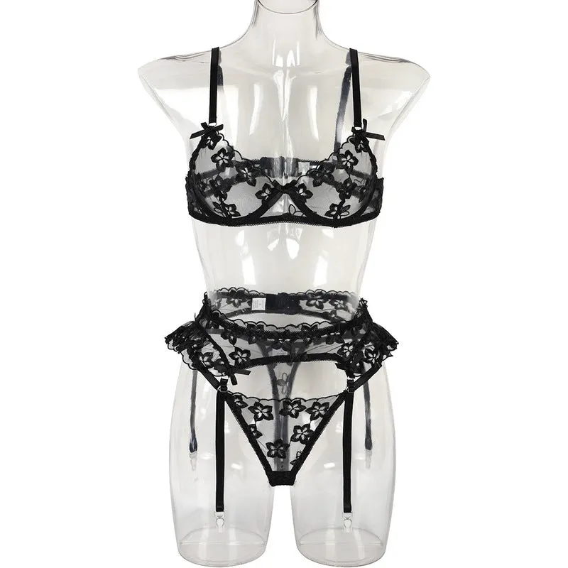 Mesh Flowery Lingerie