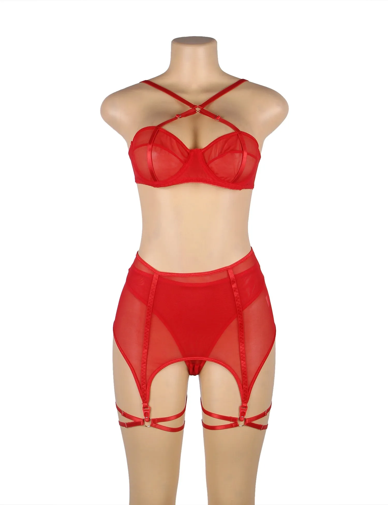 Mesh Underwire Garter Lingerie Egypt Set