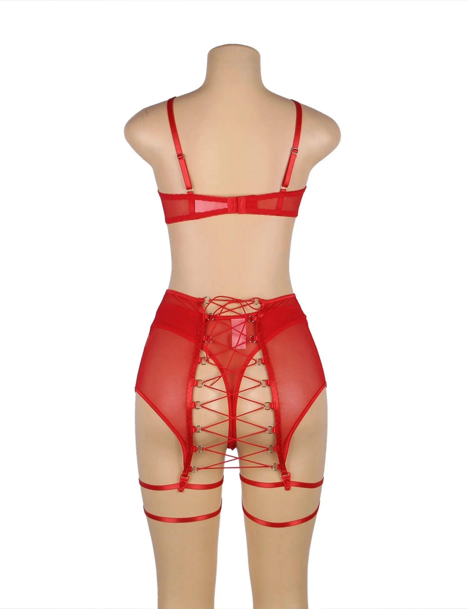 Mesh Underwire Garter Lingerie Egypt Set