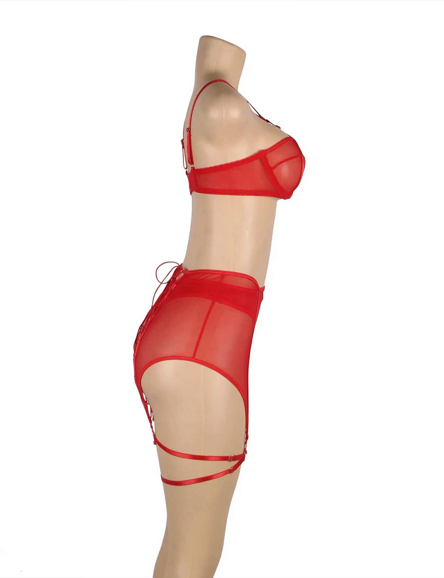 Mesh Underwire Garter Lingerie Egypt Set