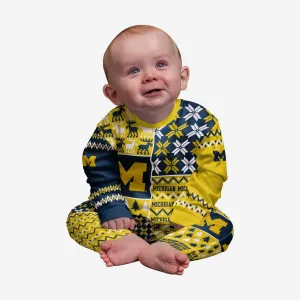 Michigan Wolverines Infant Busy Block Family Holiday Pajamas