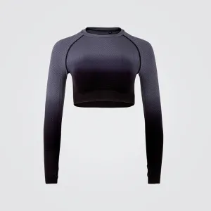 Midnight Ombre Long Sleeve Crop Top