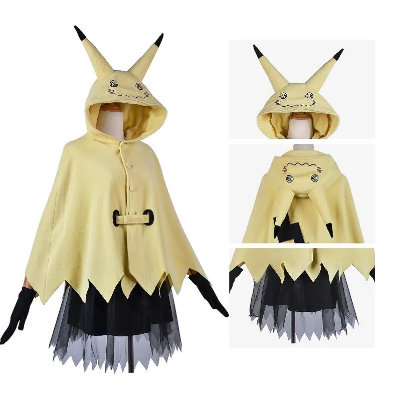 Mimikyu Cartoon Suit Women Pajama Anime Cloak Dress Costume Halloween Cloak for Adults Cute Pajamas
