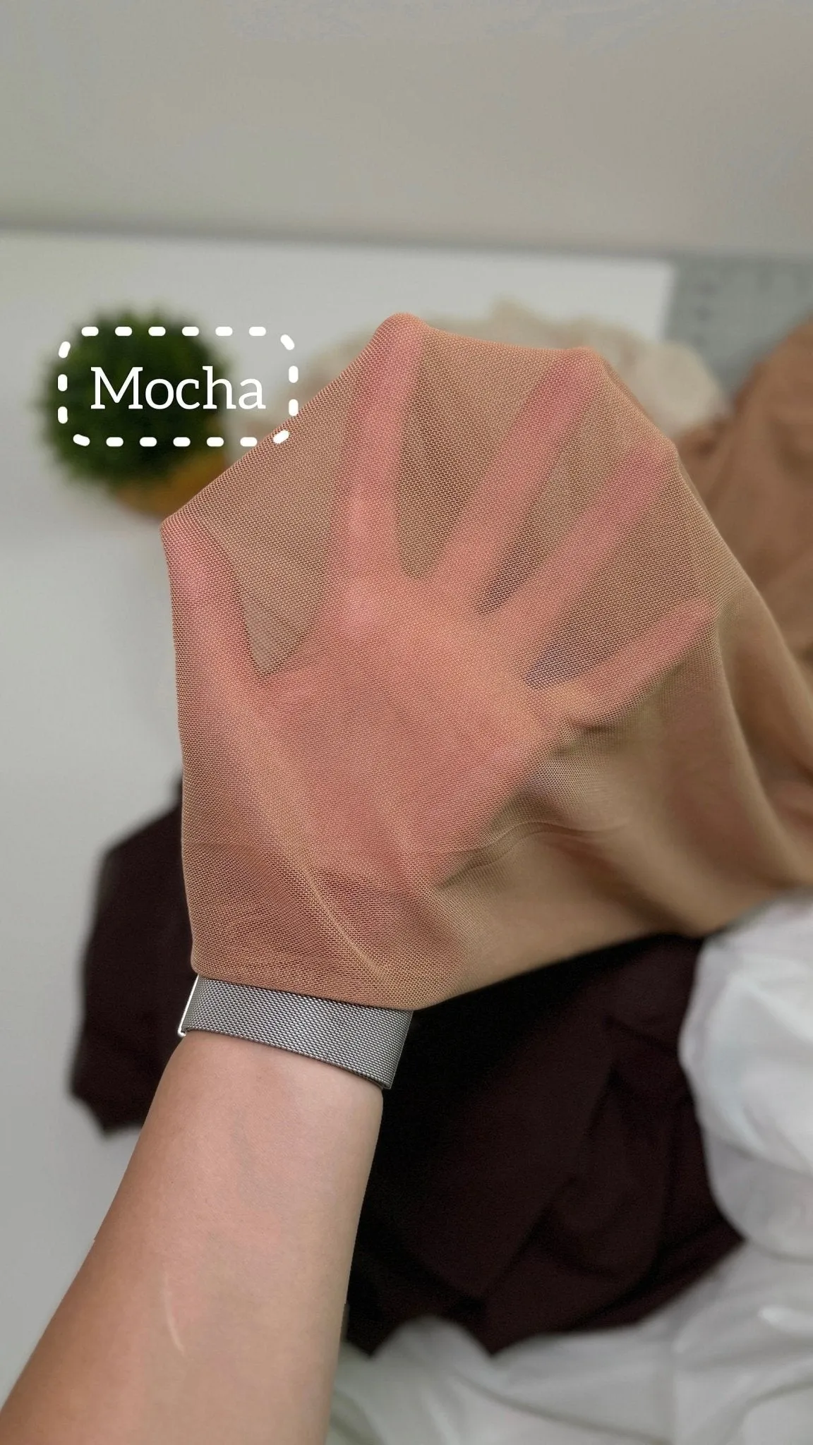 Mocha 4 way Stretch Power Mesh Fabric Nylon/Spandex Stretch, Bridal Power Mesh By Yard, Backdrop Soft Sheer Fabrics, Caramel Illusion Mesh