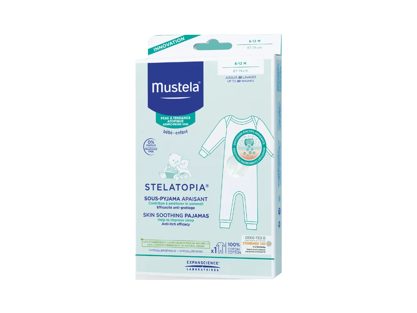 Mustela Baby Stelatopia Skin Soothing Pajamas 6-12 Months x1