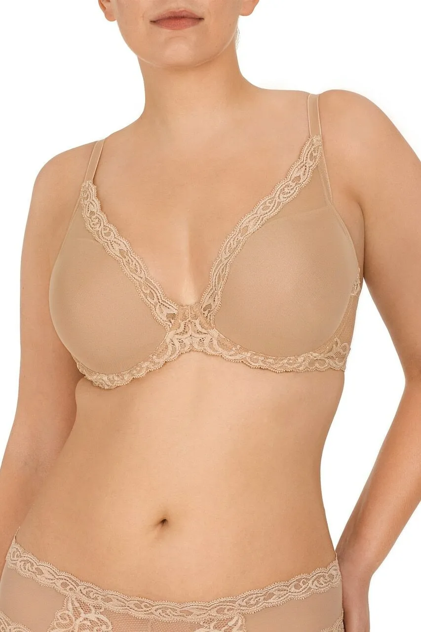 Natori: Feathers Contour Plunge Padded T-Shirt Bra - Cafe