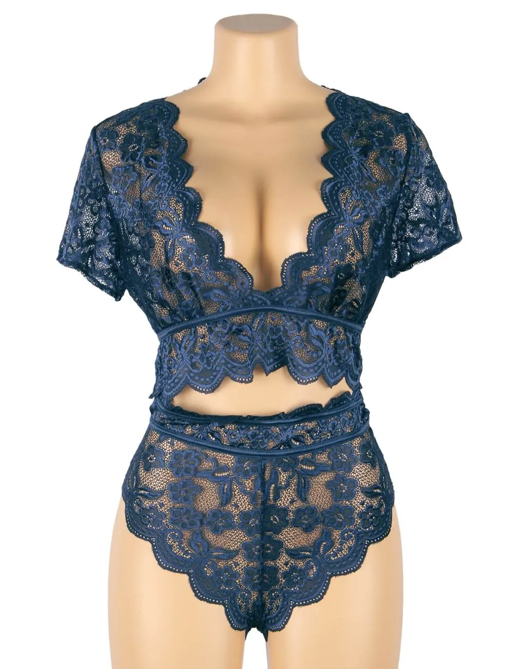 Naughty Sexy Girls High Waist Full Lace Bra Panty Underwear