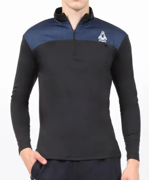 Navy Black Half Zipper