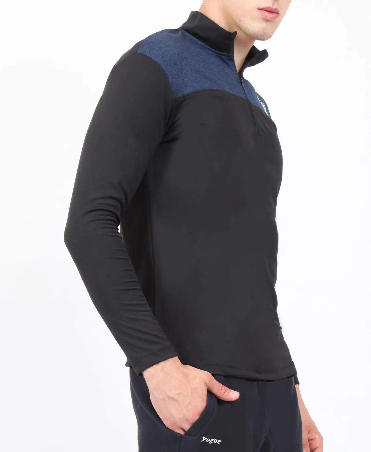 Navy Black Half Zipper