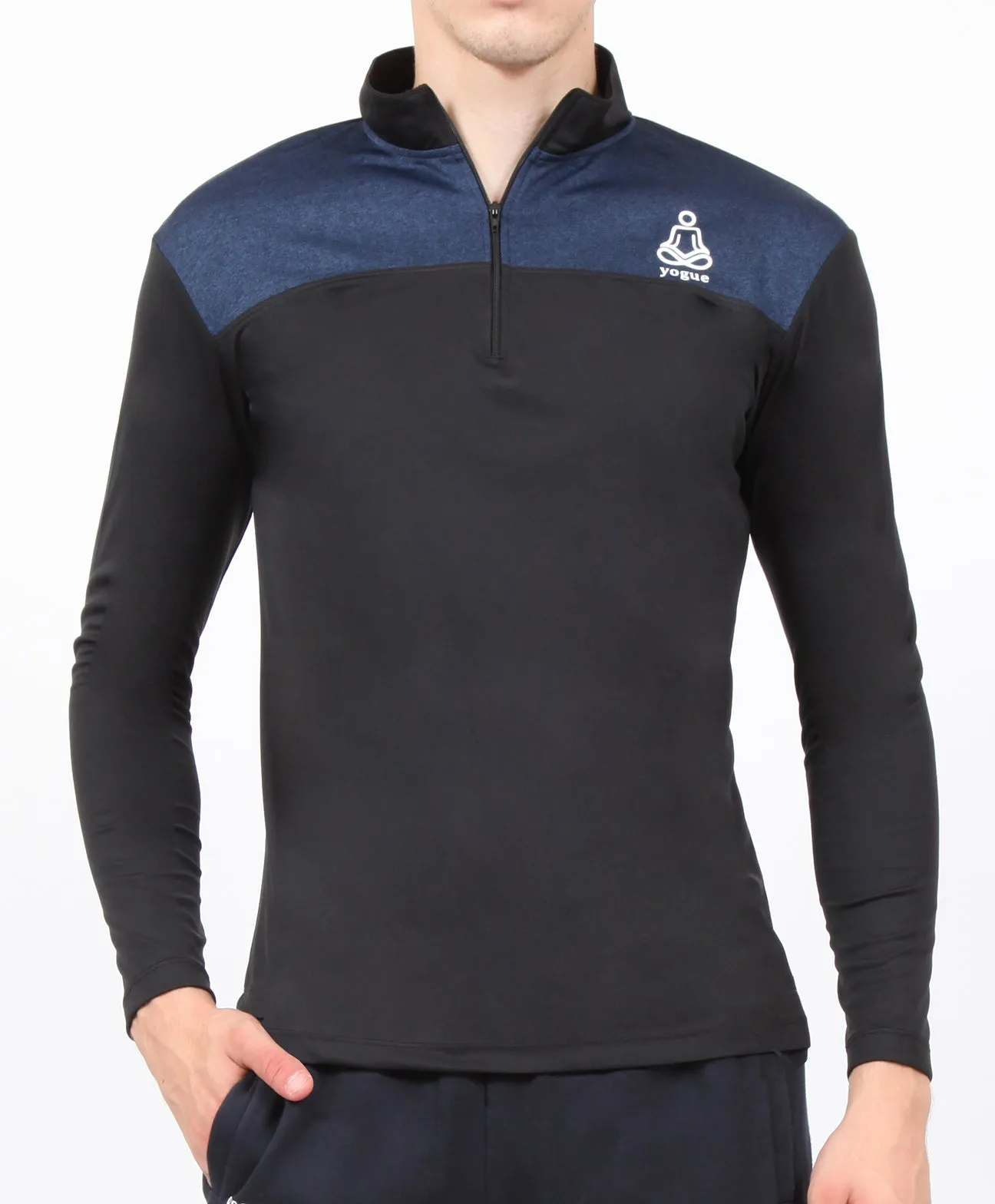 Navy Black Half Zipper