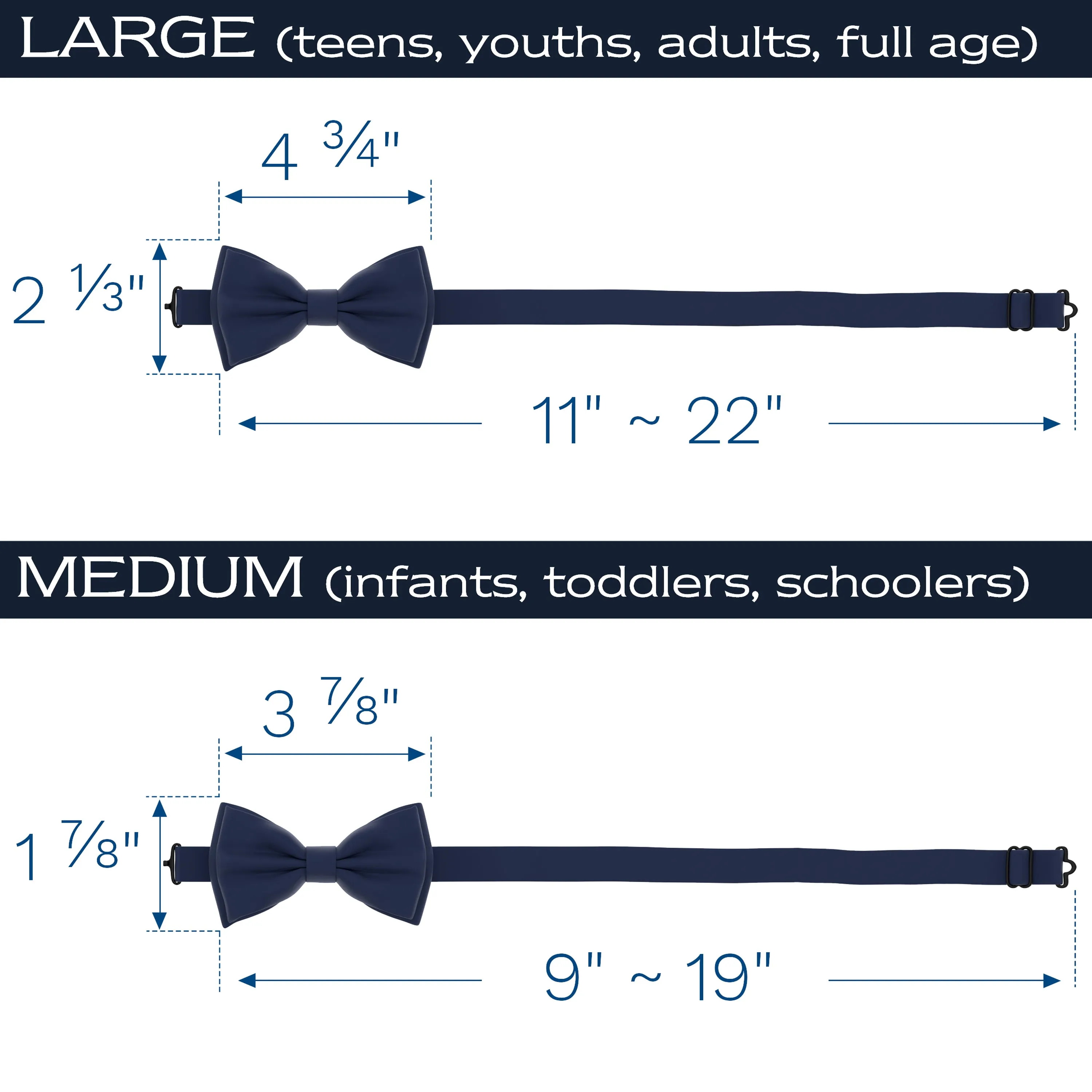Navy Blue Bow Tie for Men and Kids by Adam Young