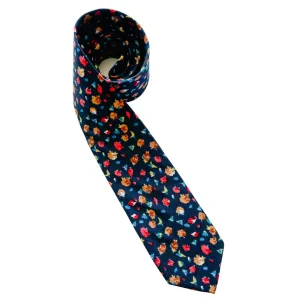 Navy Blue Floral Tie