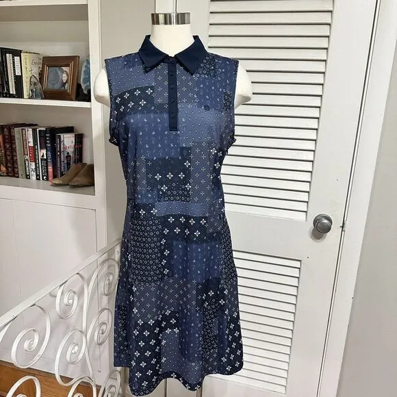 NEW G/Fore G4 Boro Women's Patchwork Golf Dress 10 Twilight Athletic Sport NWT‎