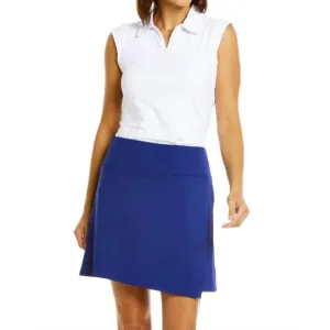 NEW IBKUL faux wrap skirt in navy