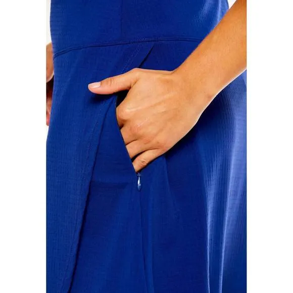 NEW IBKUL faux wrap skirt in navy