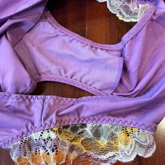 New NWOT Josie By Natori Purple Lingerie Set Lace Push Up Style Size 34B / S