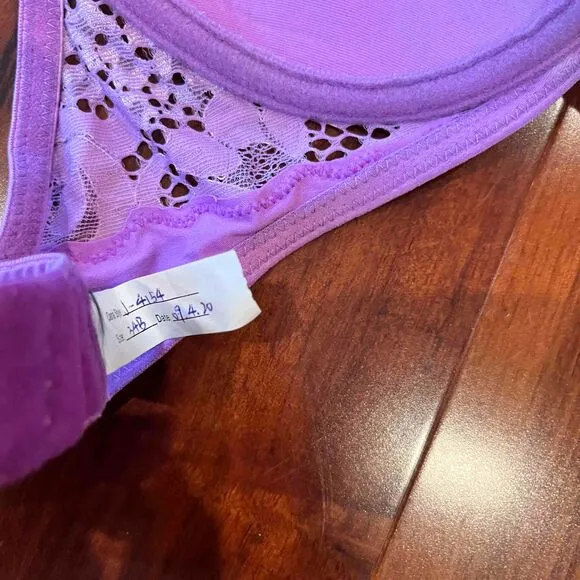 New NWOT Josie By Natori Purple Lingerie Set Lace Push Up Style Size 34B / S