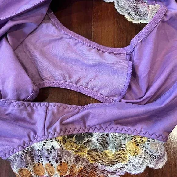 New NWOT Josie By Natori Purple Lingerie Set Lace Push Up Style Size 34B / S