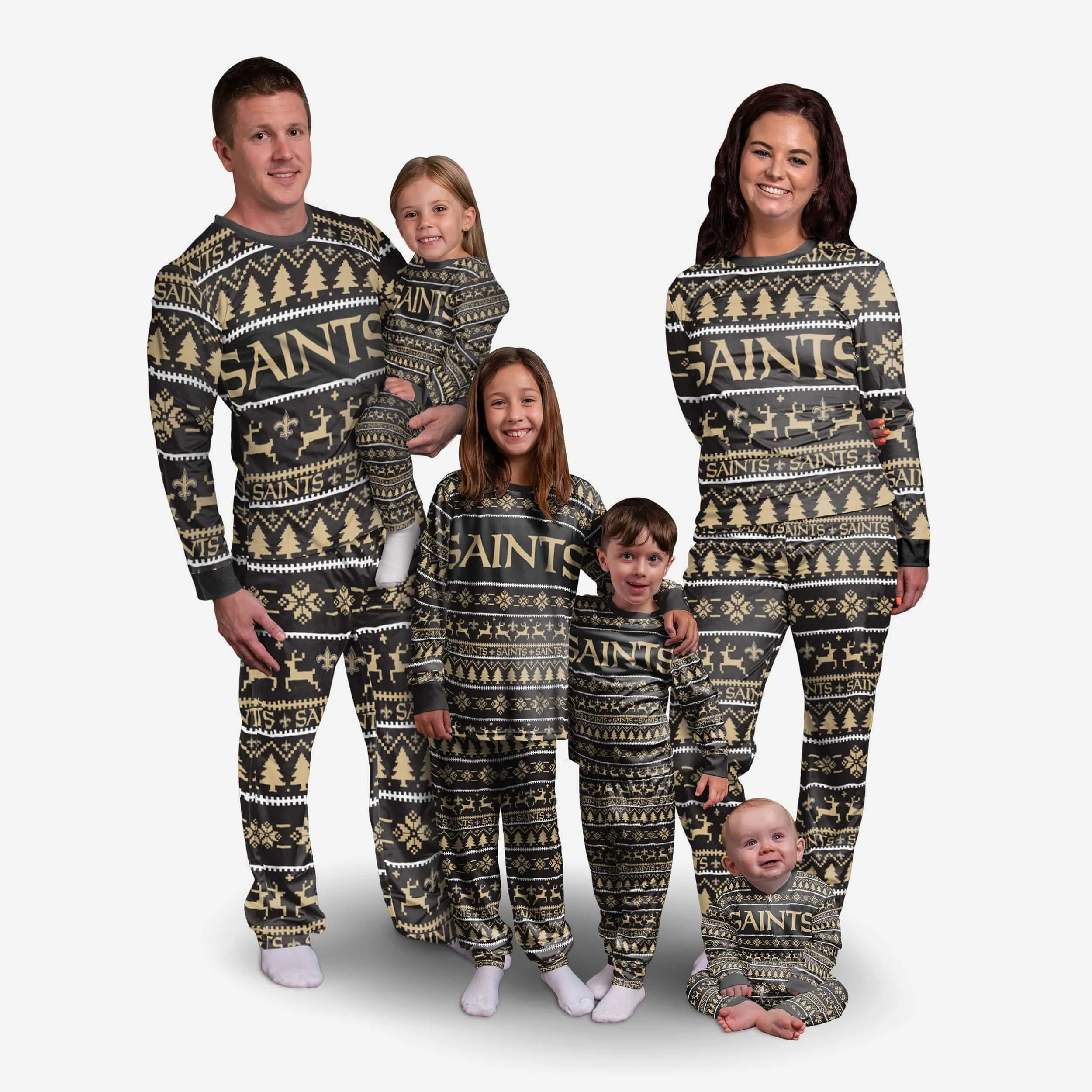 New Orleans Saints Family Holiday Pajamas